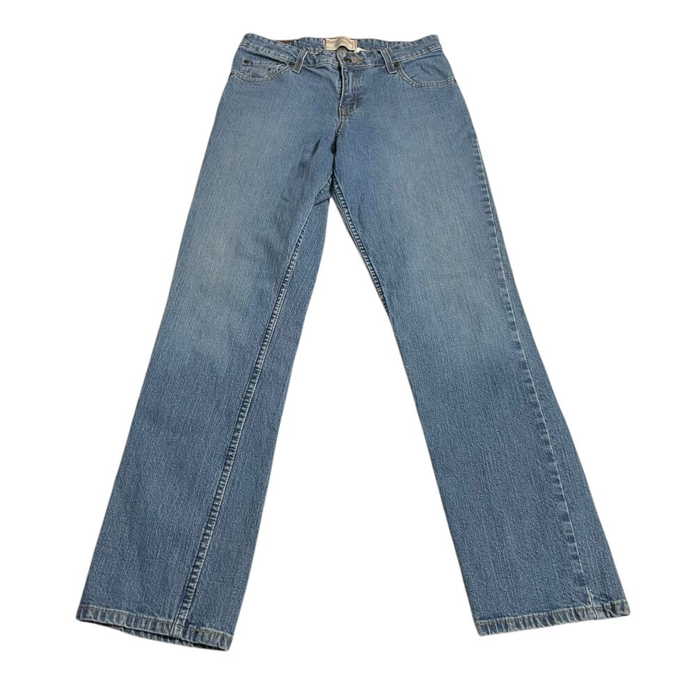 Levi Strauss Signature Womens Jeans Size 6 Stretch Mid Rise Straight Blue Denim